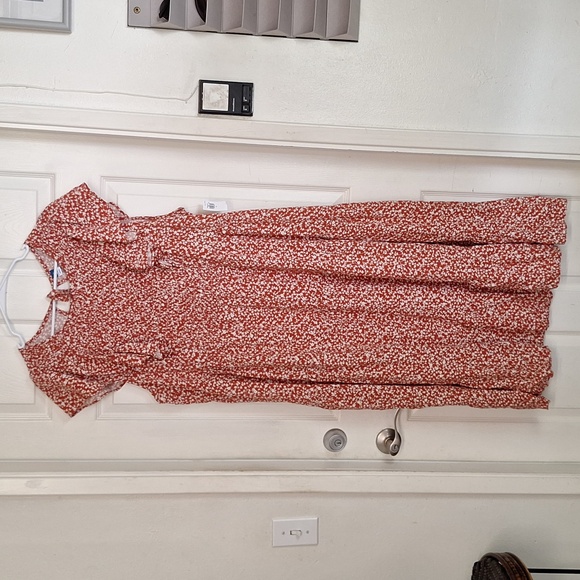OLD NAVY 3X red floral ruffle maxi dress with tie back detail Plus size - Picture 1 of 7